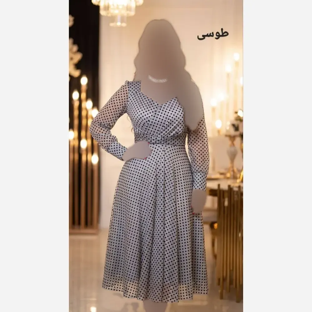 لباس ایسلا فلوک مخمل برجسته قد 120 پشت زیپدار