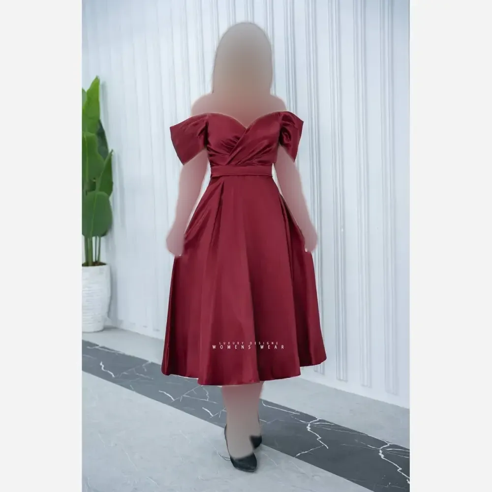 پیراهن مجلسی زنانه ساتن آمریکایی قد 115 بند دکلته زیپدار