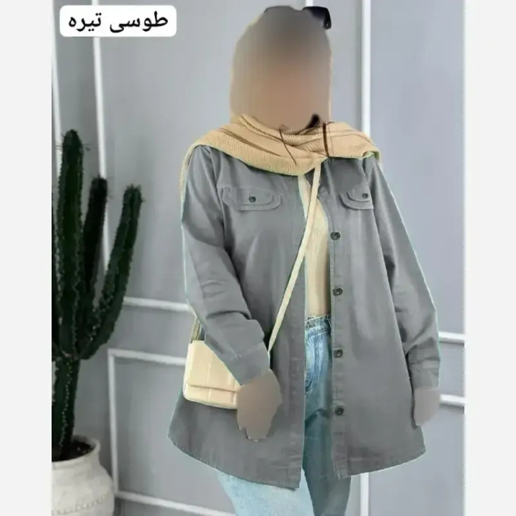 تونیک مانتویی کرسپو جلو دکمه دار مهریماه فری سایز