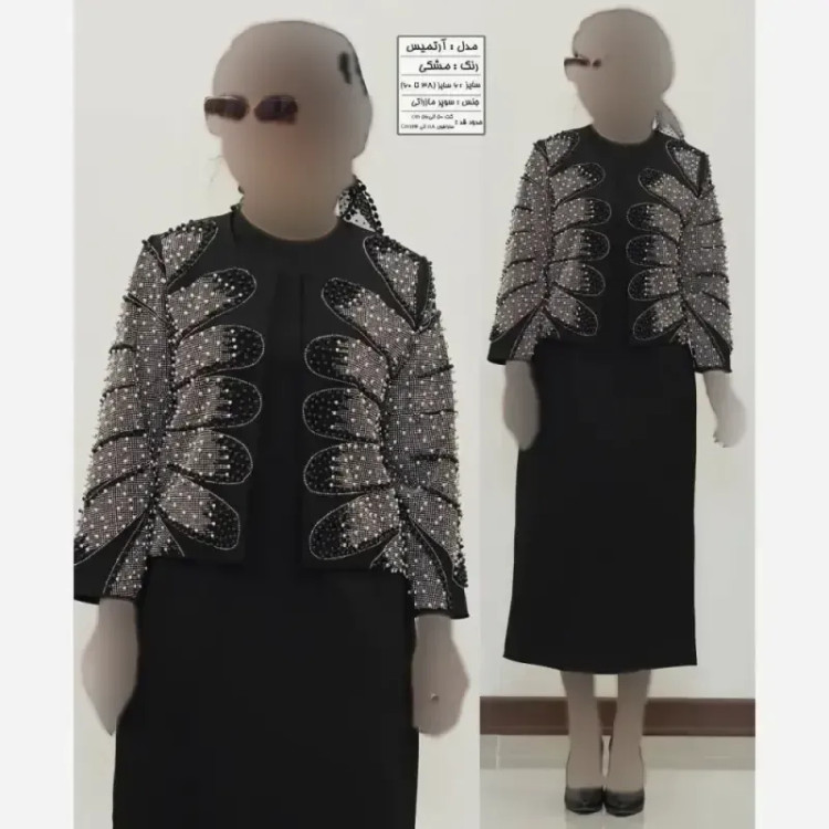 ماکسی مجلسی مدل رستا پولک و سنگ دامن ساتن آمریکایی