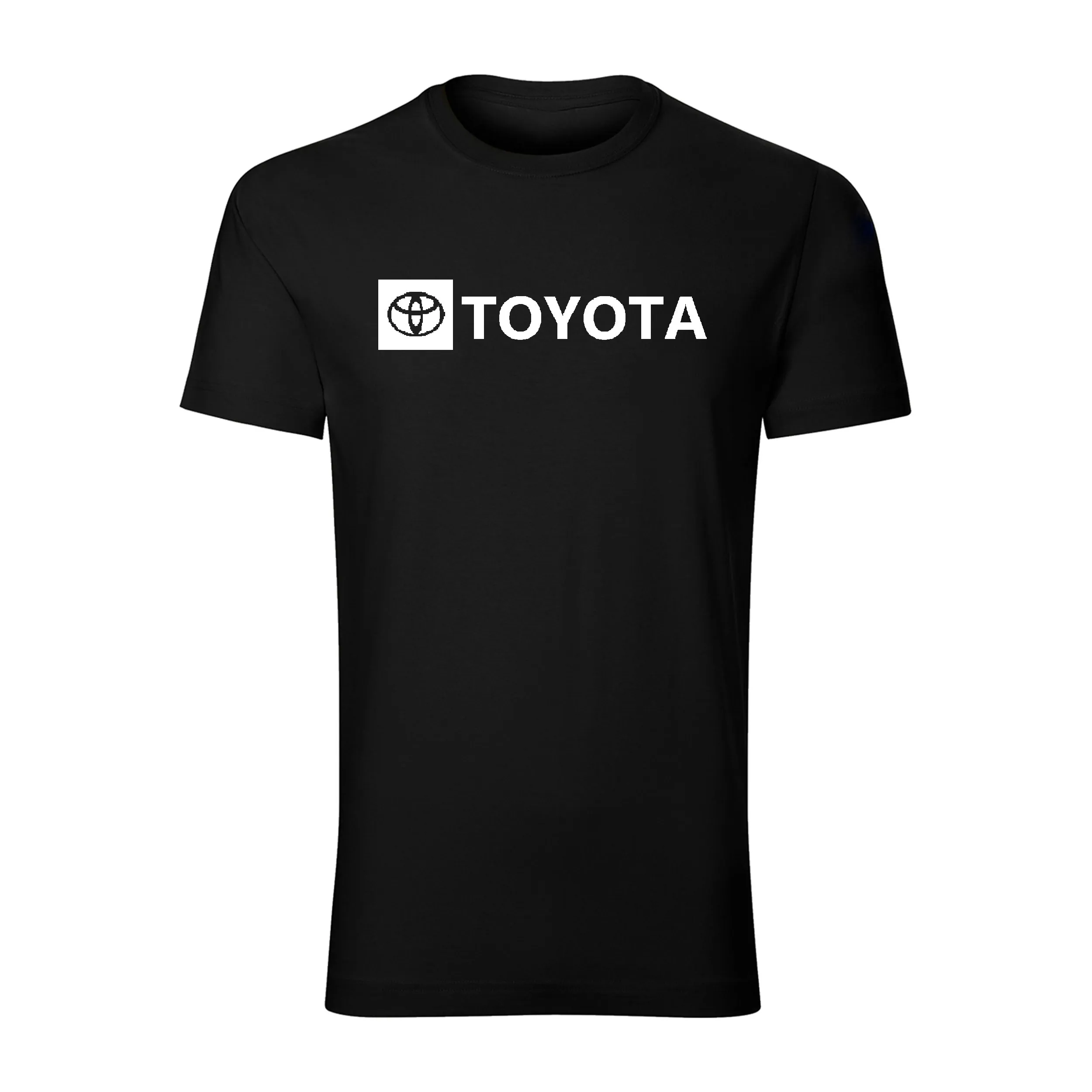 تیشرت یقه گرد مردانه طرح تویوتا رنگ مشکی جنس نخی اعلا