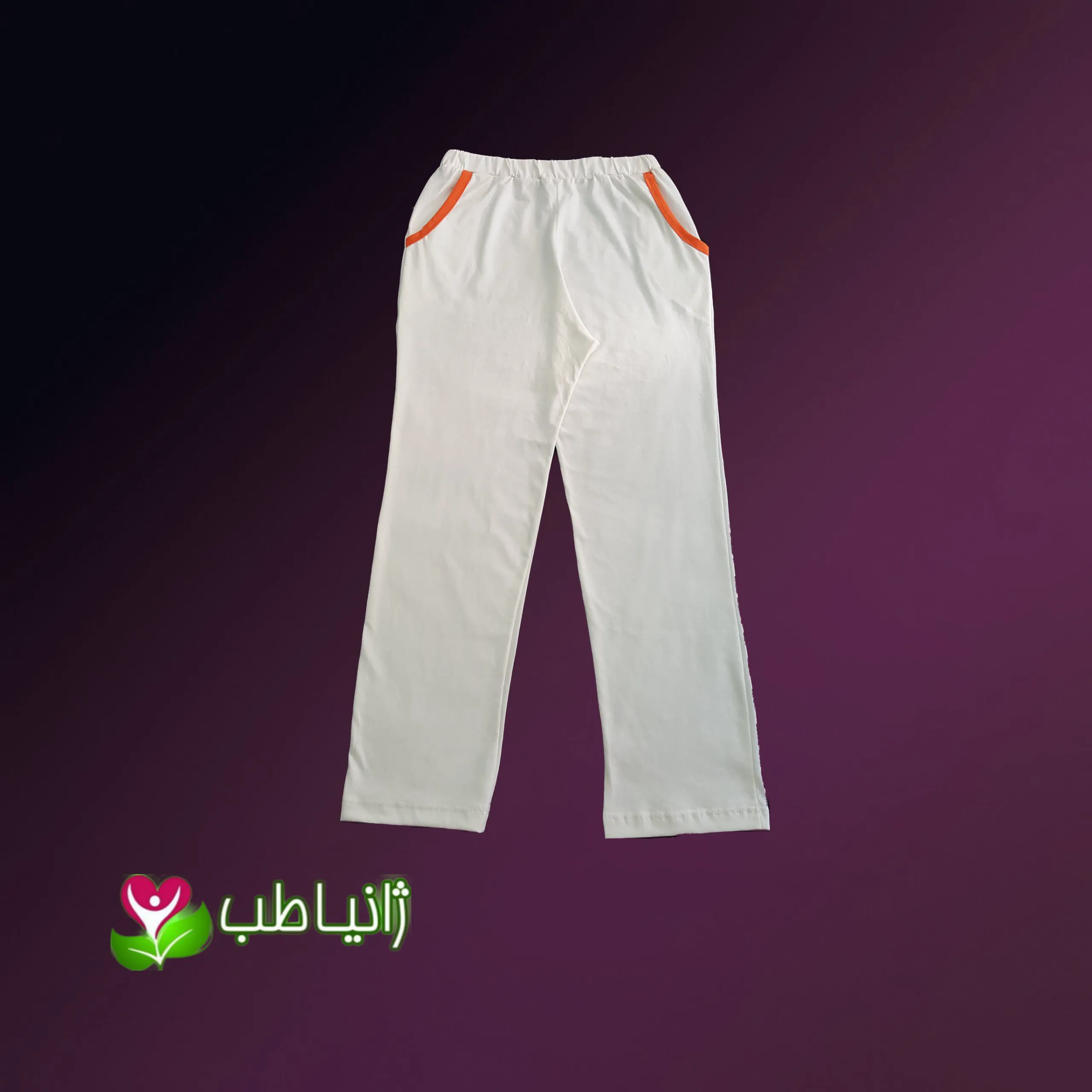 شلوار راحتی زنانه نخی پنبه غیر تراریخته سایز L تا 2XL رنگ کرم