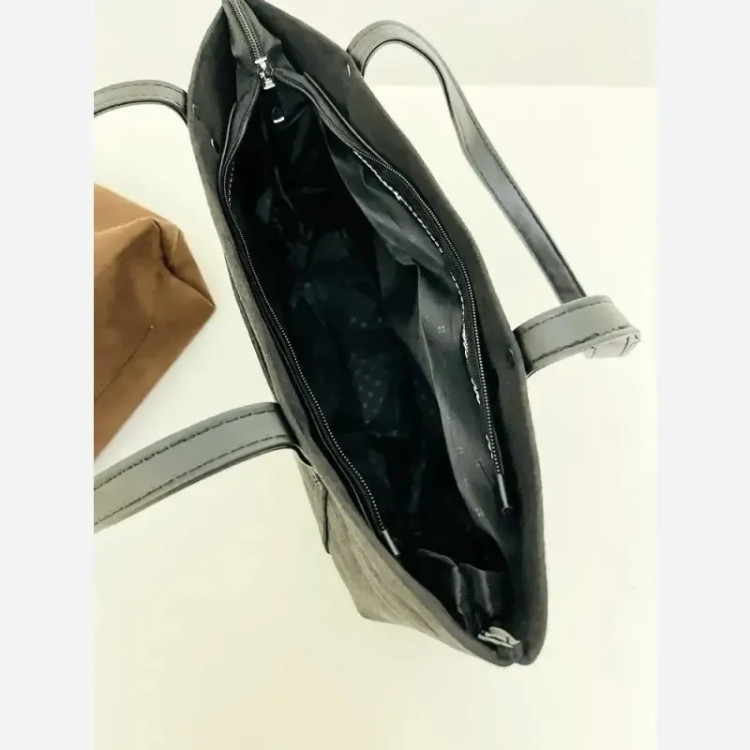 کیف زنانه جیر ناتورا پاییزه رنگ مشکی شکلاتی کرم سایز 25 تا 35