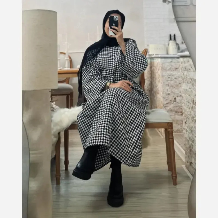 کفتان زنانه مدل زارا جنس پیردوپیل رنگ مشکی فری سایز