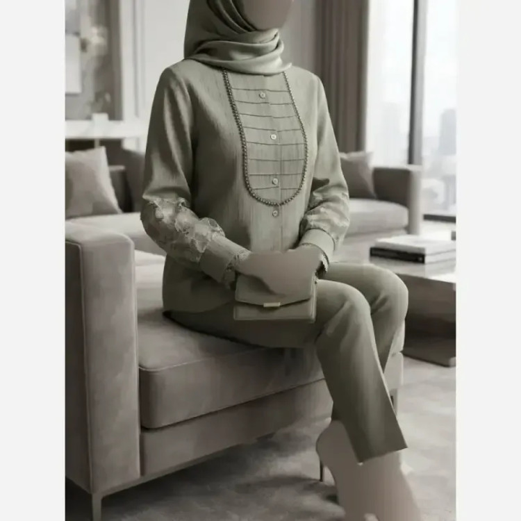 شومیز زنانه مدل آیجان جنس پارچه توکی درجه یک